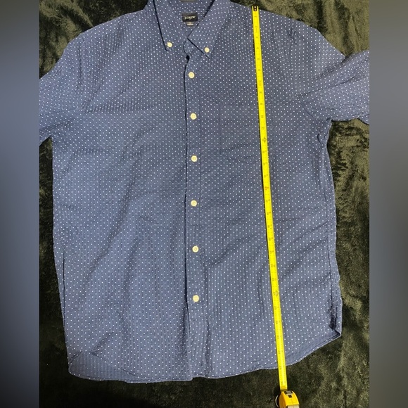J. Crew Blue Casual Button Down Shirt with Geometric Pattern - Picture 8 of 15